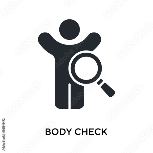 Body Check Icon Glyph Style. Vector Illustration For Graphic Design