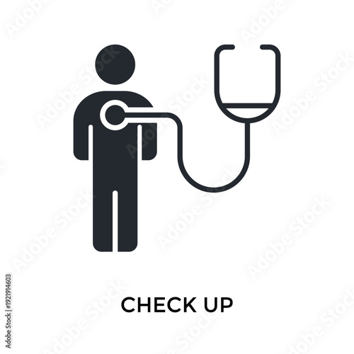 Check Up Icon Glyph Style. Vector Illustration For Graphic Design