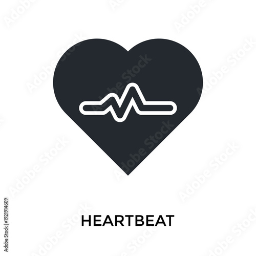 Heartbeat Icon Glyph Style. Vector Illustration For Graphic Design
