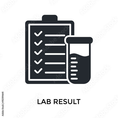 Lab Result Icon Glyph Style. Vector Illustration For Graphic Design