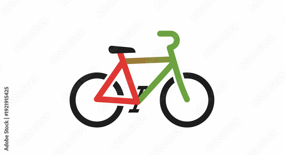 Obraz premium Colorful Bicycle Illustration Side View.