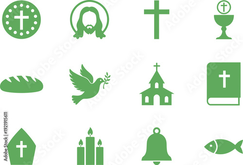 Easter symbols and icons for holy week celebrations