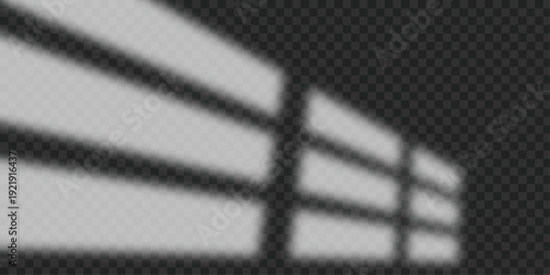 Realistic Window Blinds Shadow Overlay on Transparent Background