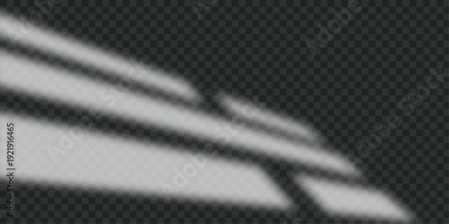 Wide Modern Multi-Pane Window Shadow Overlay with Natural Sunlight