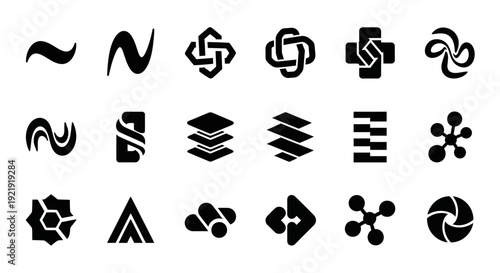 Abstract geometric icons set. Vector design elements.