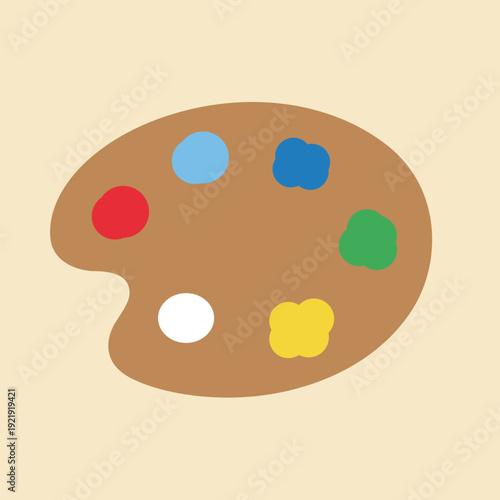 Colorful Paint Palette – Flat Vector Illustration for Artists