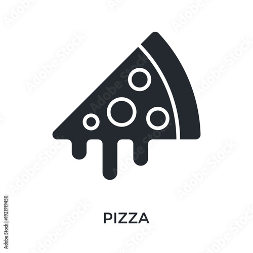 Pizza Icon Glyph Style. Vector Illustration For Graphic Design
