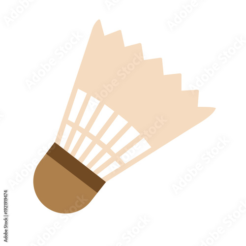 Flat Vector Illustration of a Shuttlecock – Badminton Sports Icon Design