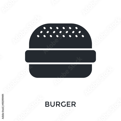Burger Icon Glyph Style. Vector Illustration For Graphic Design
