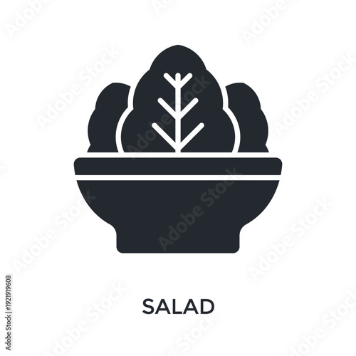 Salad Icon Glyph Style. Vector Illustration For Graphic Design