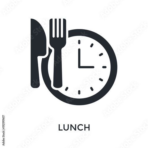 Lunch Icon Glyph Style. Vector Illustration For Graphic Design