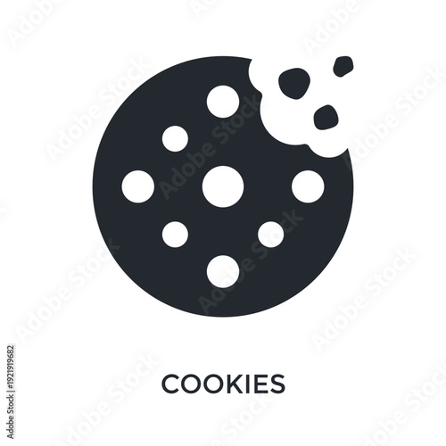 Cookies Icon Glyph Style. Vector Illustration For Graphic Design