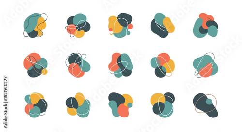 Abstract organic shapes, modern graphic elements set