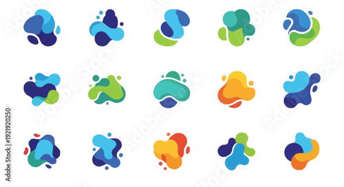 Abstract organic shapes. Modern graphic elements set.