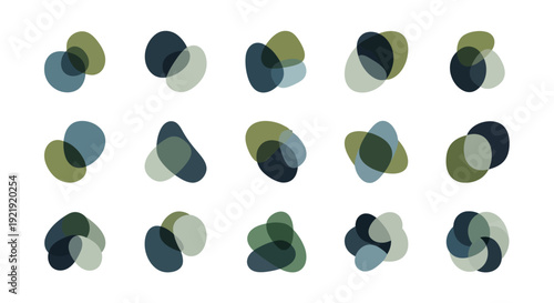 Abstract overlapping shapes, organic design elements