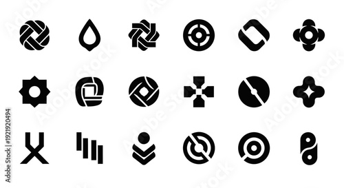 Collection of abstract geometric vector symbols