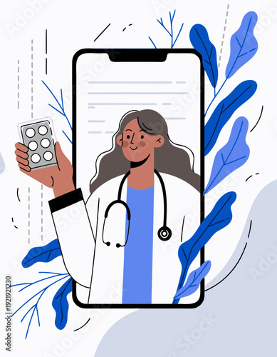 Telemedicine consultation with a doctor on a smartphone