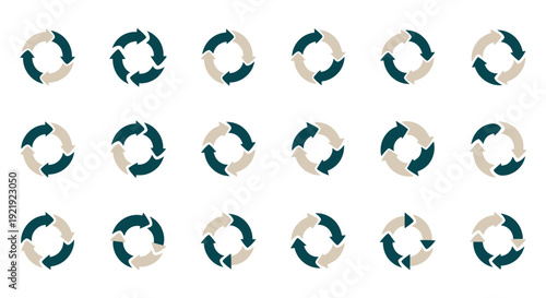 Circular arrows cycle process infographic design