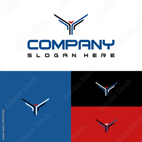 Geometric Eagle Symbol with a Future Concept for Corporate Branding