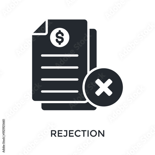 Rejection Icon Glyph Style. Vector Illustration For Graphic Design