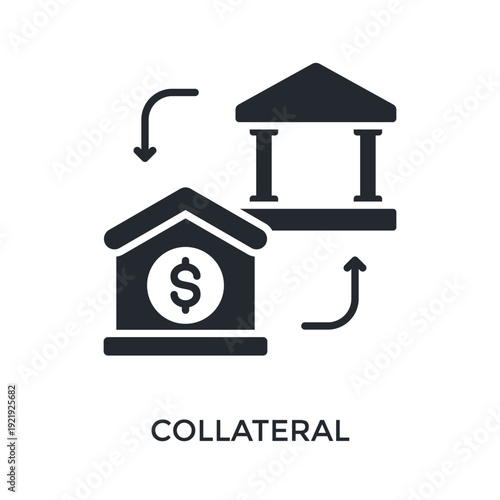 Collateral Icon Glyph Style. Vector Illustration For Graphic Design