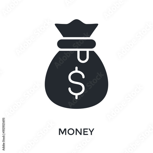 Money Icon Glyph Style. Vector Illustration For Graphic Design