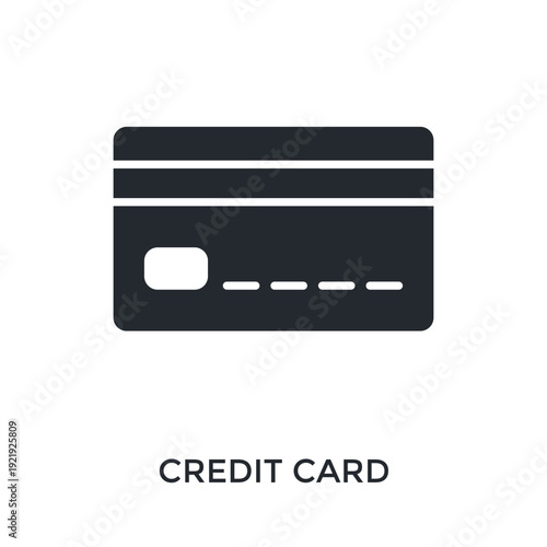 Credit Card Icon Glyph Style. Vector Illustration For Graphic Design