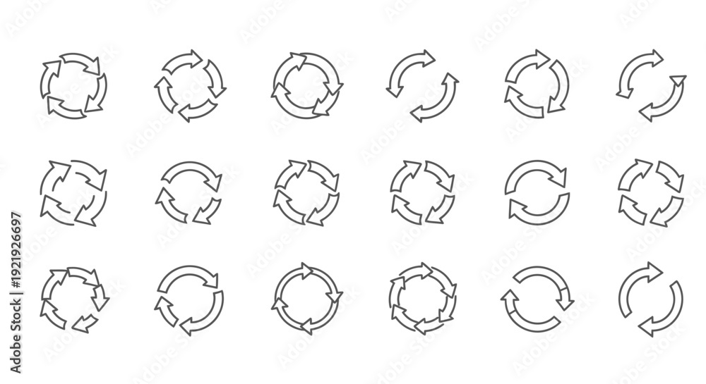 Fototapeta premium Circular Arrows: Cycle, Repeat, and Flow Concepts