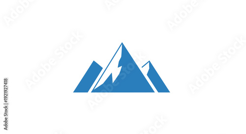 A 3d blue triangle prism shape creates a modern sailing ship yacht icon and travel business logo symbol design element isolated on a light art background vector illustration