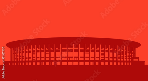 Red and white abstract vector background with ruler tape thermometer and measurement scale elements