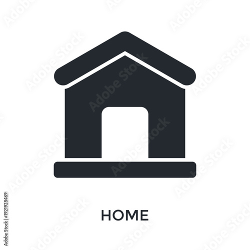 Home Icon Glyph Style. Vector Illustration For Graphic Design