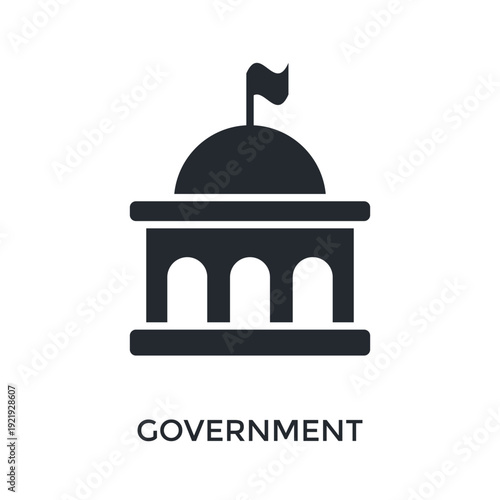 Government Icon Glyph Style. Vector Illustration For Graphic Design