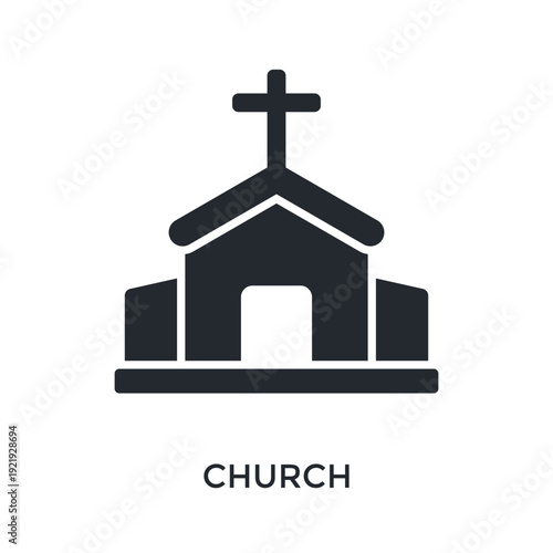 Church Icon Glyph Style. Vector Illustration For Graphic Design