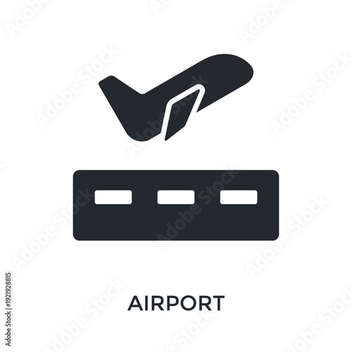 Airport Icon Glyph Style. Vector Illustration For Graphic Design