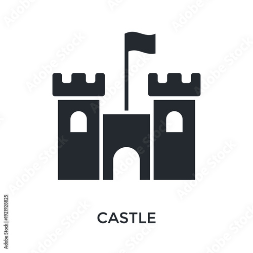 Castle Icon Glyph Style. Vector Illustration For Graphic Design