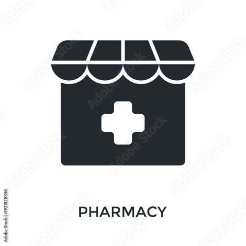 Pharmacy Icon Glyph Style. Vector Illustration For Graphic Design