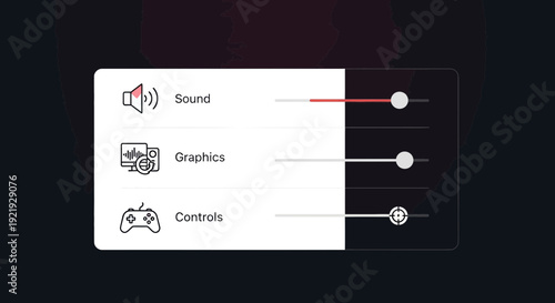 Game settings interface with sound graphics and controls sliders for customization.