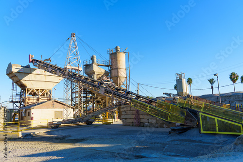 Wallpaper Mural Industrial Concrete Plant with Conveyor Belt and Silos in Perris California Torontodigital.ca