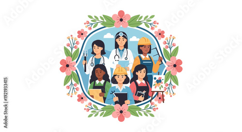 Diverse group of happy people together.