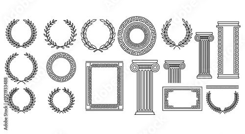 Ancient greece decorations and designs