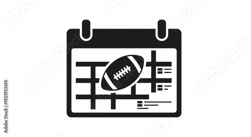 American Football Schedule Calendar Icon.
