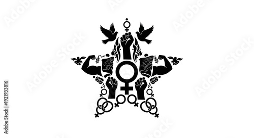 Black and white peace sign symbol.