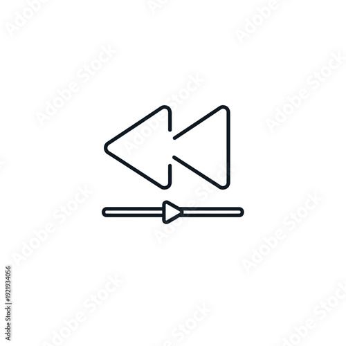 A minimalistic icon features two reverse triangles and a horizontal bar with a triangle