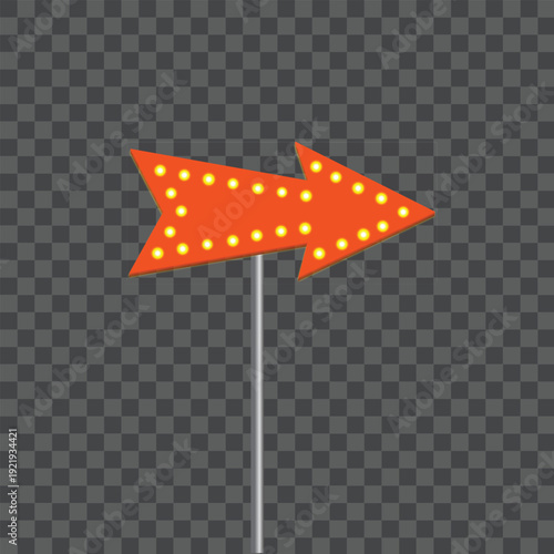 Retro Marquee Arrow Sign Neon Lights