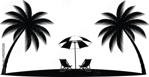 silhouette of a palm tree on the beach