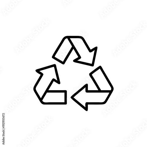Green recycle symbol icon on white background representing an eco friendly nature conservation concept through a waste recycling sign vector illustration