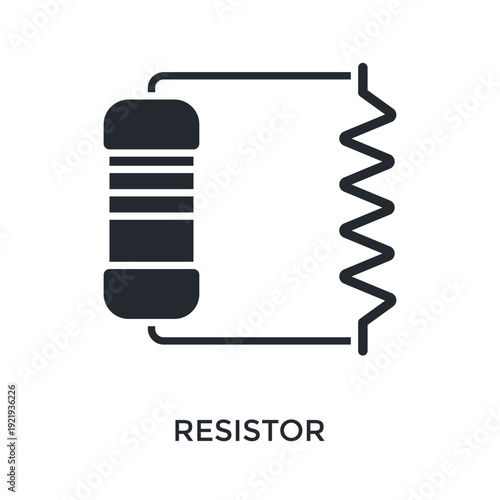 Resistor Icon Glyph Style. Vector Illustration For Graphic Design