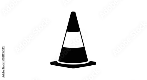 Black and white traffic cone.