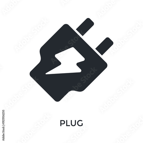 Plug Icon Glyph Style. Vector Illustration For Graphic Design