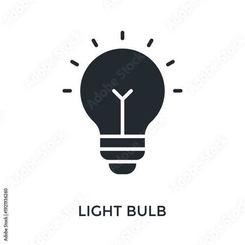 Light Bulb Icon Glyph Style. Vector Illustration For Graphic Design